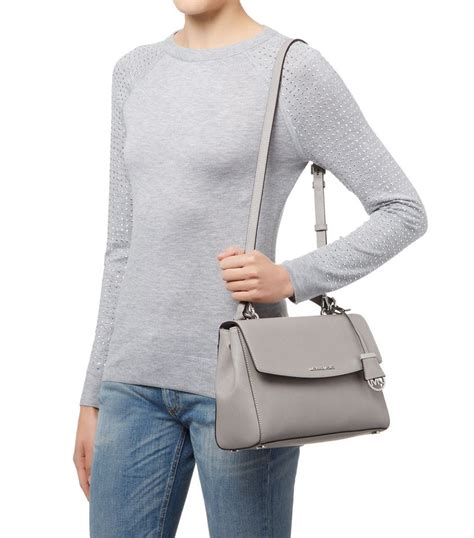 michael kors ava satchel grey|michael michael kors ava medium top handle satchel pearl grey.